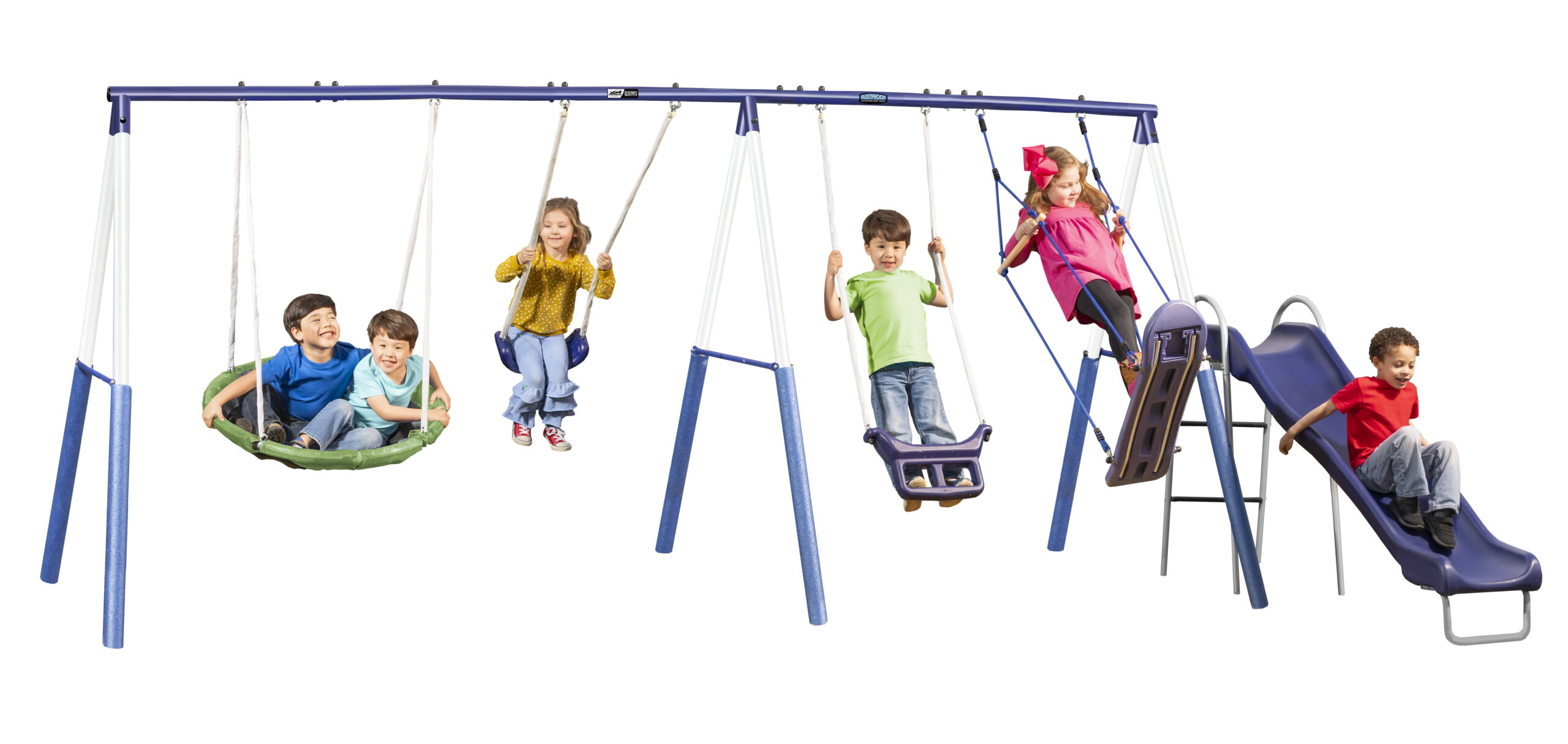 XDP Recreation 76667 Surf N Swing Outdoor Swing Set. Slide. Super Disc. and Surfboard Swing