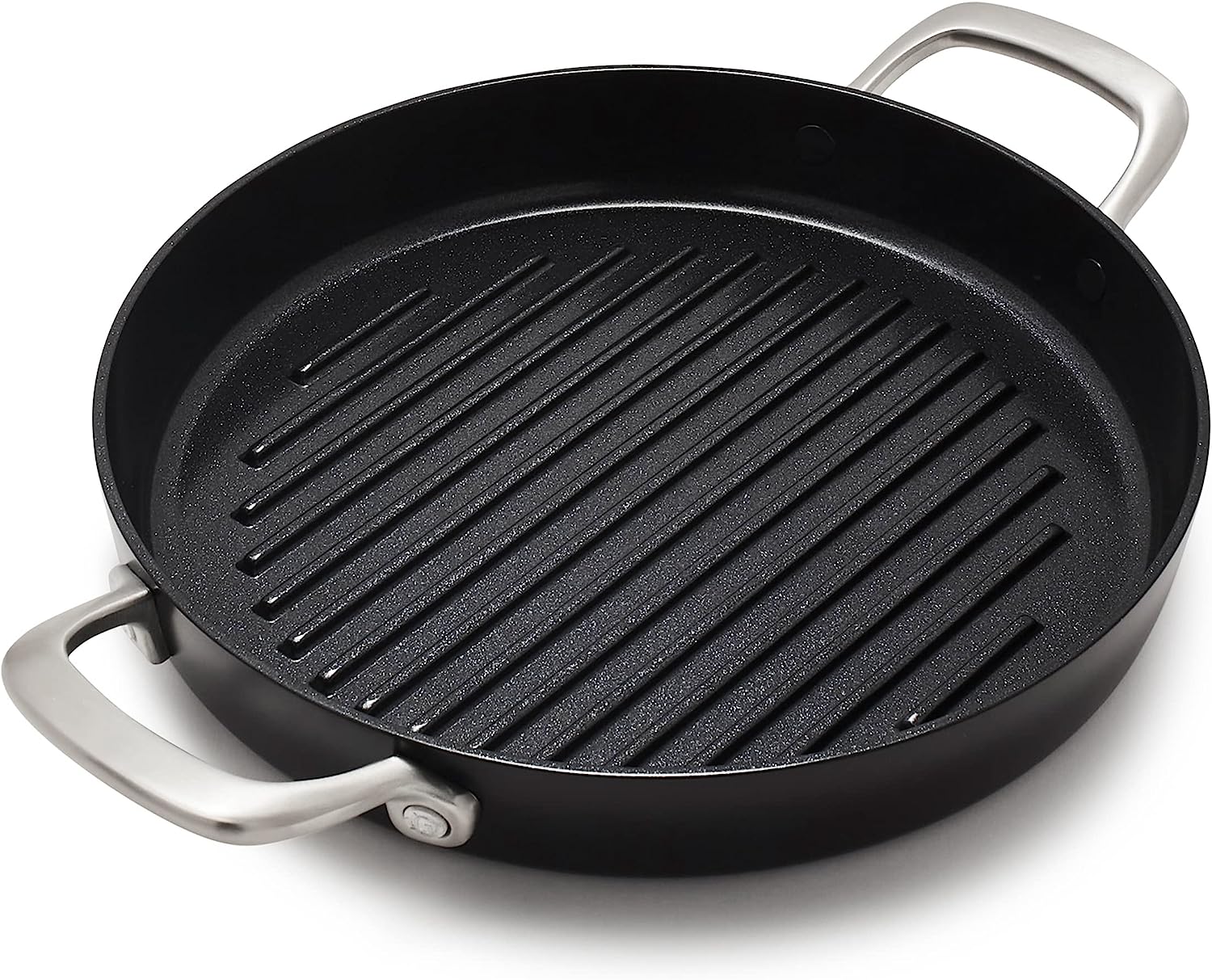 GreenPan GP5 Hard Anodized Advanced Healthy Ceramic Nonstick. 11″ Round Grill Pan. PFAS-Free. Induction. Dishwasher Safe. Oven & Broiler Safe. Black