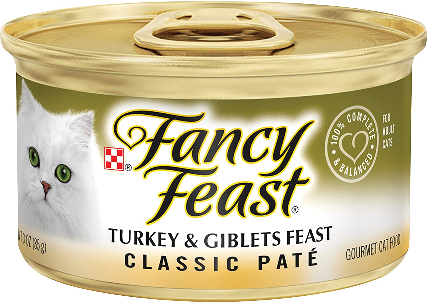 Purina Fancy Feast Grain Free Pate Wet Cat Food. Classic Pate Turkey and Giblets Feast - (24) 3 oz. Cans