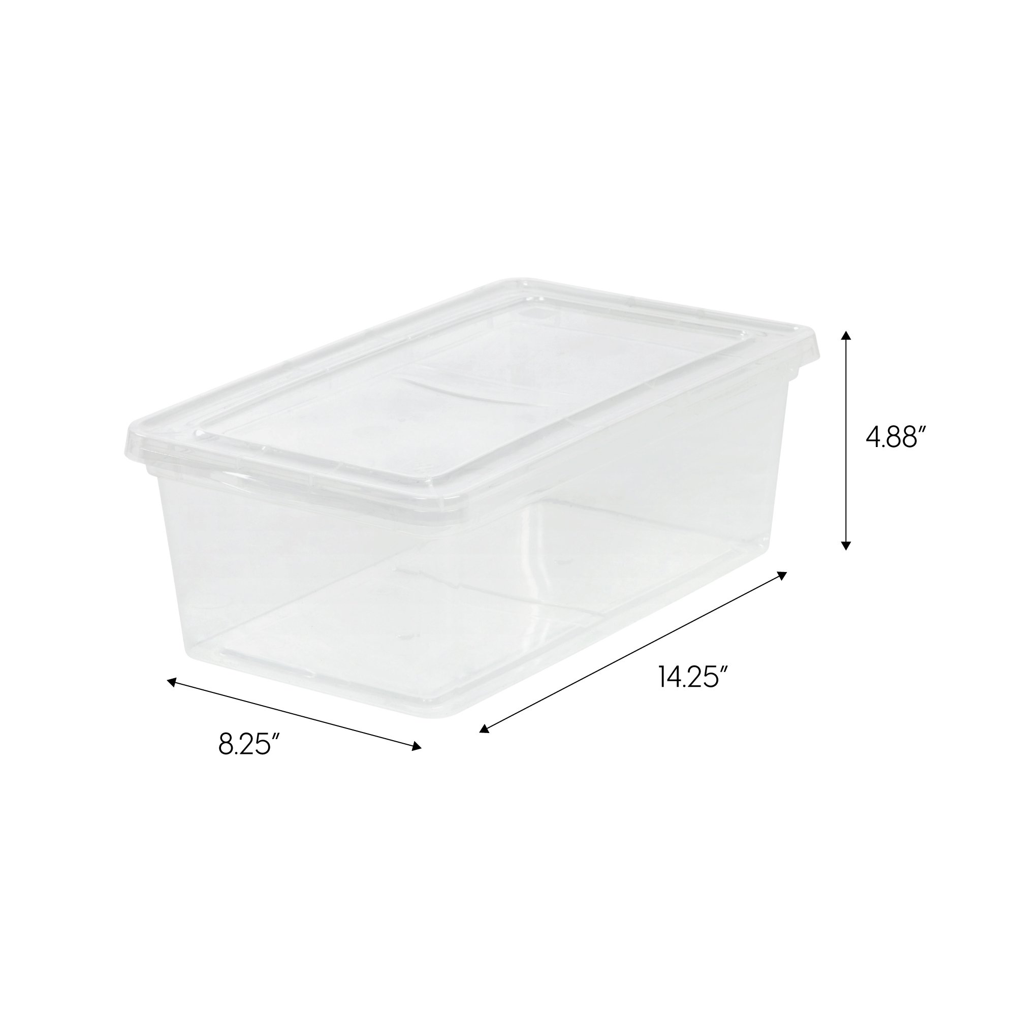 IRIS USA 6 Qt Clear Plastic Craft Storage Latch Box. 6 Pack