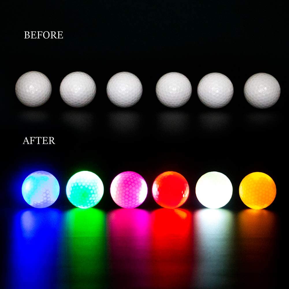 THIODOON Glow in The Dark Golf Balls Light up Led Golf Balls Night Golf Gifts
