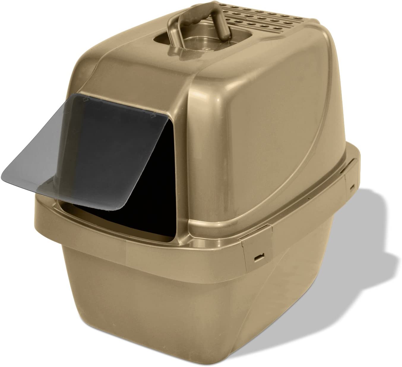 Van Ness Pets Odor Control Large Enclosed Sifting Cat Pan with Odor Door. Hooded. Beige. CP66