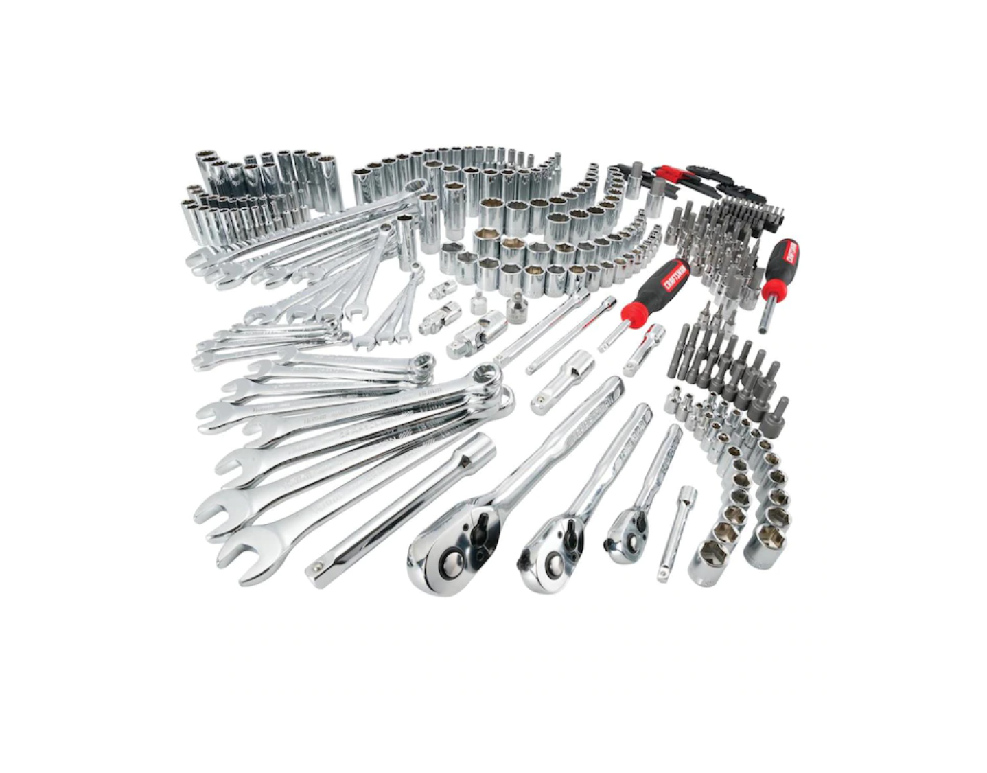 CRAFTSMAN CMMT45938 308-Piece Standard (SAE) and Metric Combination Polished Chrome Mechanics Tool Set (1/4-in; 3/8-in)