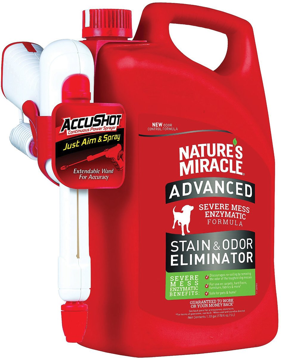 Nature-s Miracle Advanced Dog Stain & Odor Remover. Accushot Spray. 1.3-gal bottle