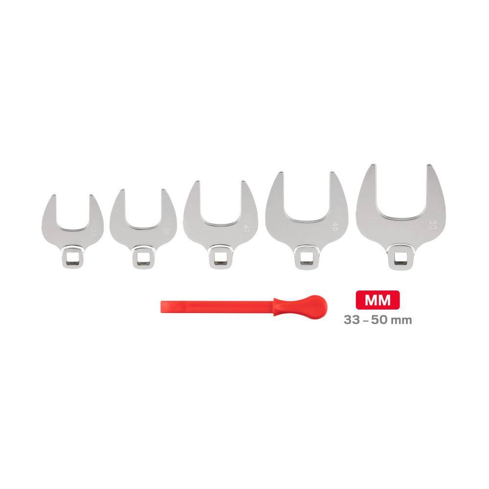 TEKTON WCF91505 1/2 in. Drive Crowfoot Wrench Set. 5-Piece (33 mm - 50 mm) - Key