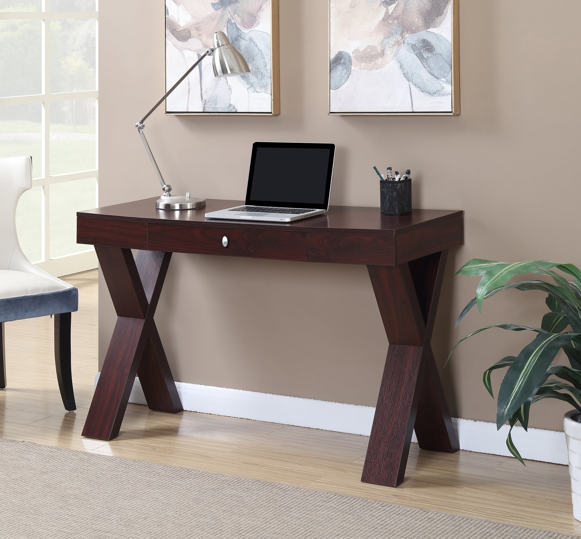 Newport Desk with Drawer. Mahogany