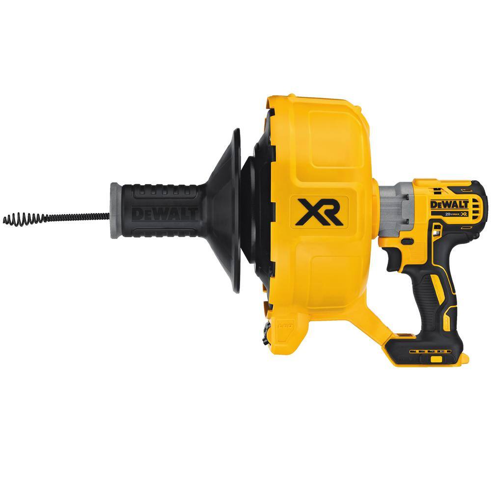 DEWALT DCD200B 20V MAX Cordless Brushless Drain Snake and 5/16 in. x 25 ft. Black Oxide Drain Cable with Bulb Head