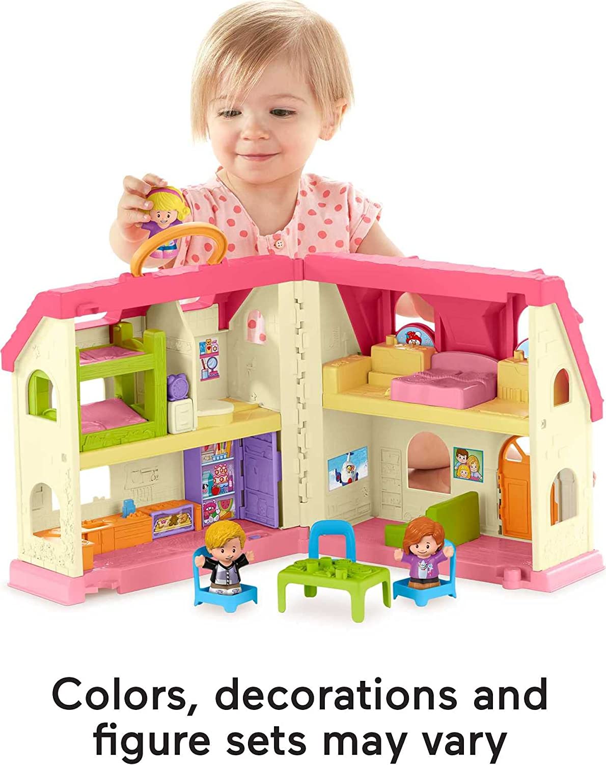 Fisher-Price Little People Toddler Playhouse Surprise & Sounds Home Musical Playset with Figures & Accessories for Ages 1+ Years