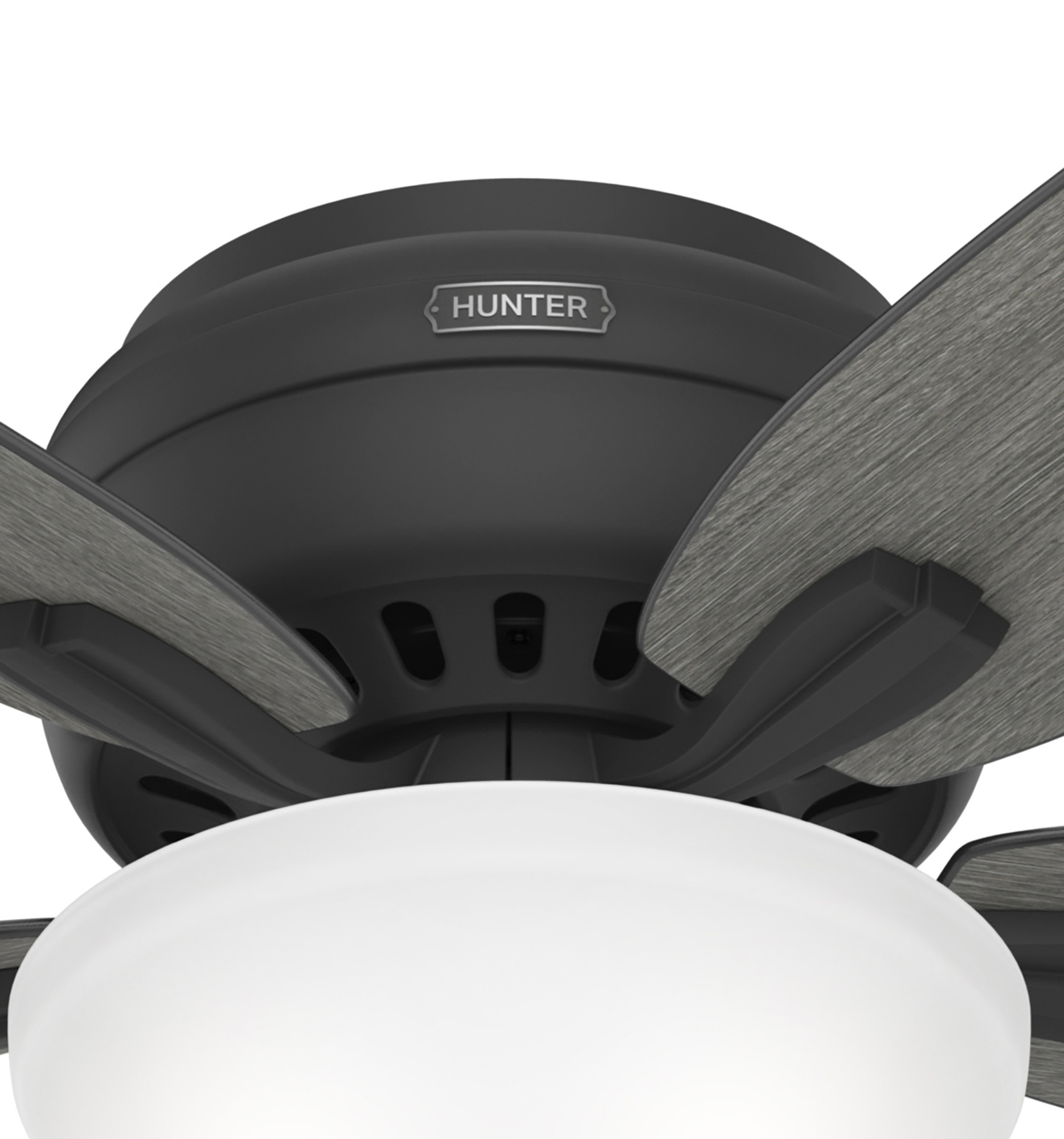 Hunter Newsome 52 Low Profile Newsome 52″ 5 Blade Hugger Indoor Led Ceiling Fan - Bronze