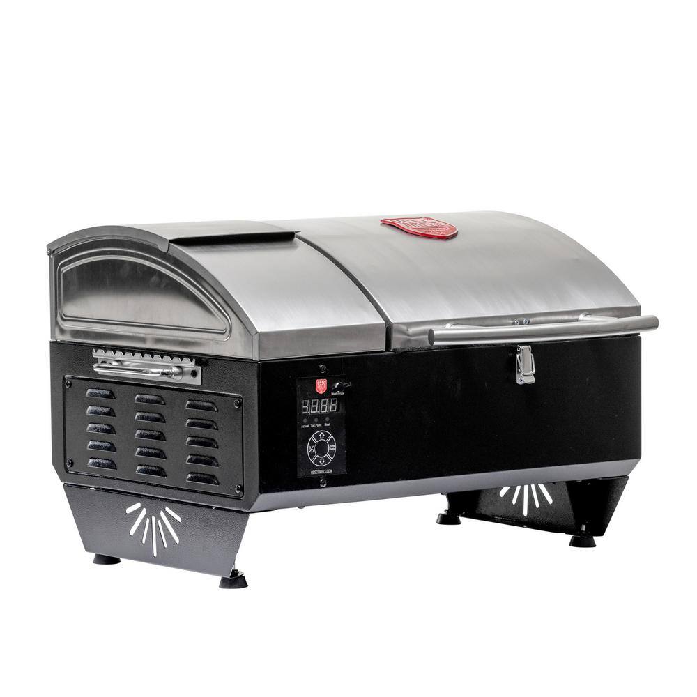 USSC GRILLS USG295SS Portable Wood Pellet Grill in Stainless Steel with Griddle