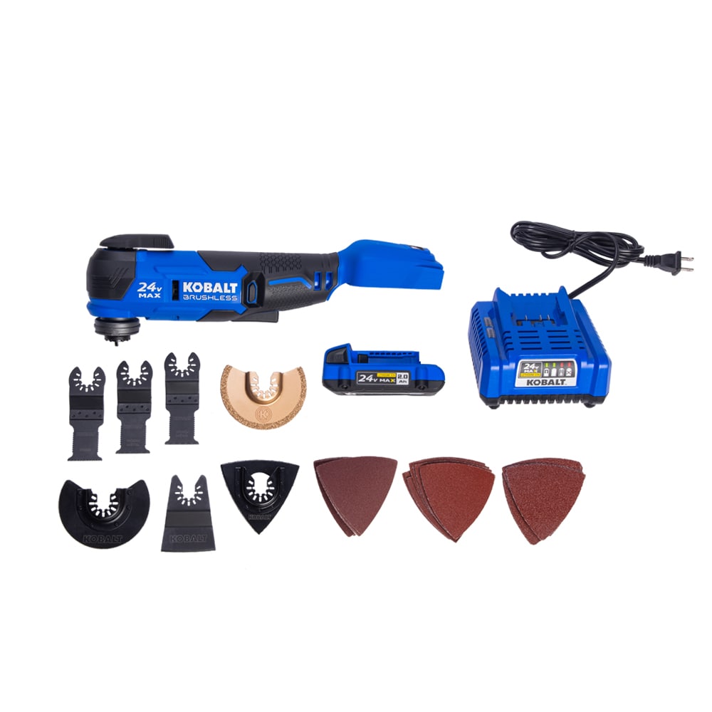Kobalt 17-Piece Brushless 24-volt Max Variable Speed Oscillating Multi-Tool Kit with Soft Case (1-Battery Included)