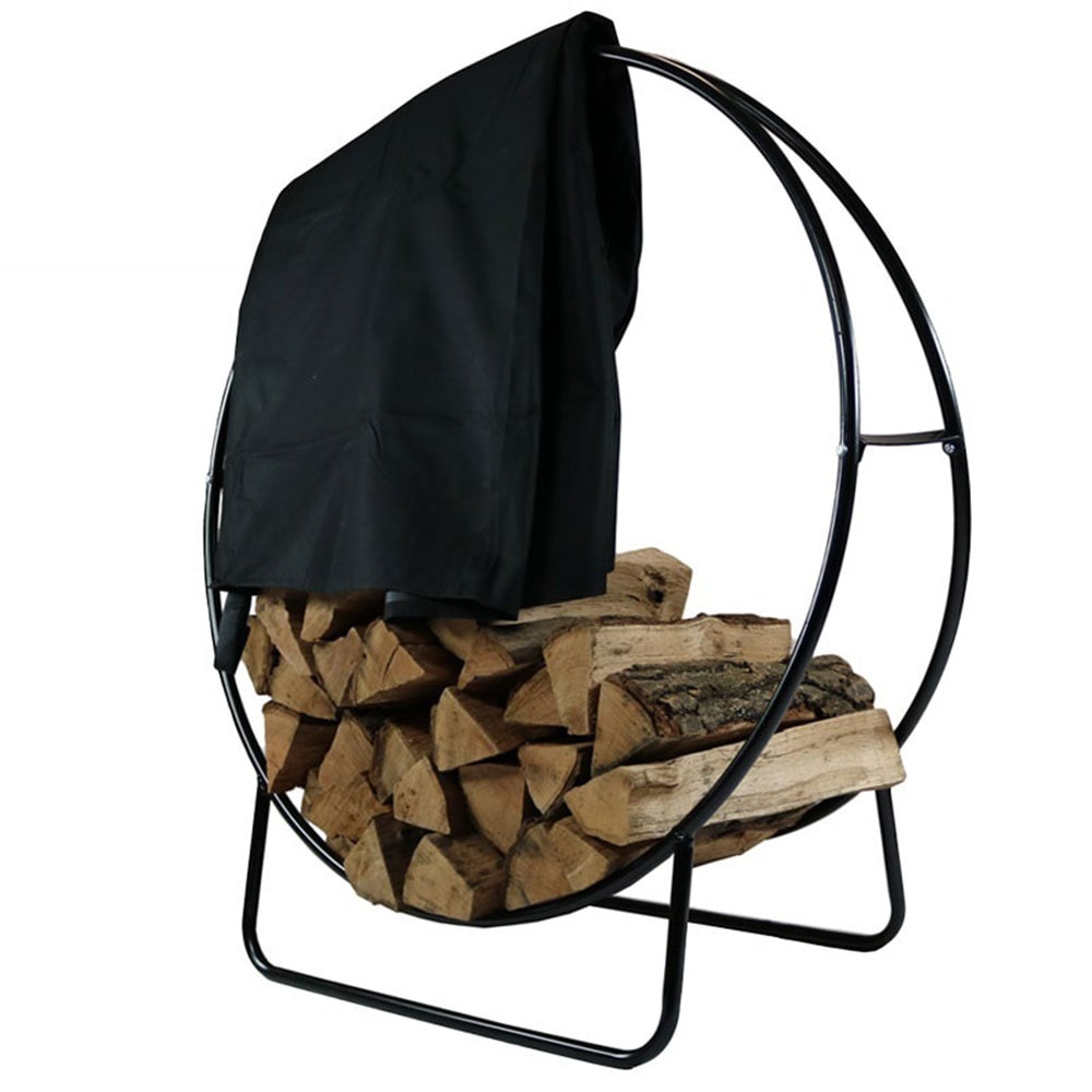 Sunnydaze Decor 44-in x 40-in x 15.5-in Steel Two-thirds Cord Firewood Rack