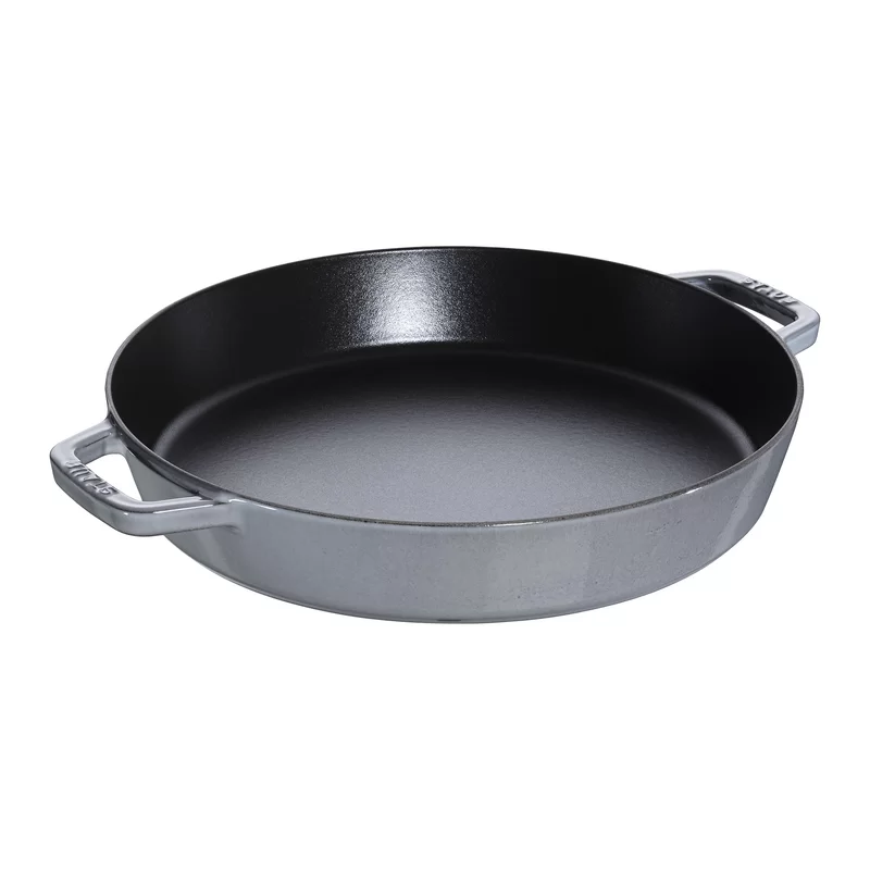 Staub 1313418 Cast Iron 13-inch Double Handle Fry Pan - Graphite Grey. Made in France