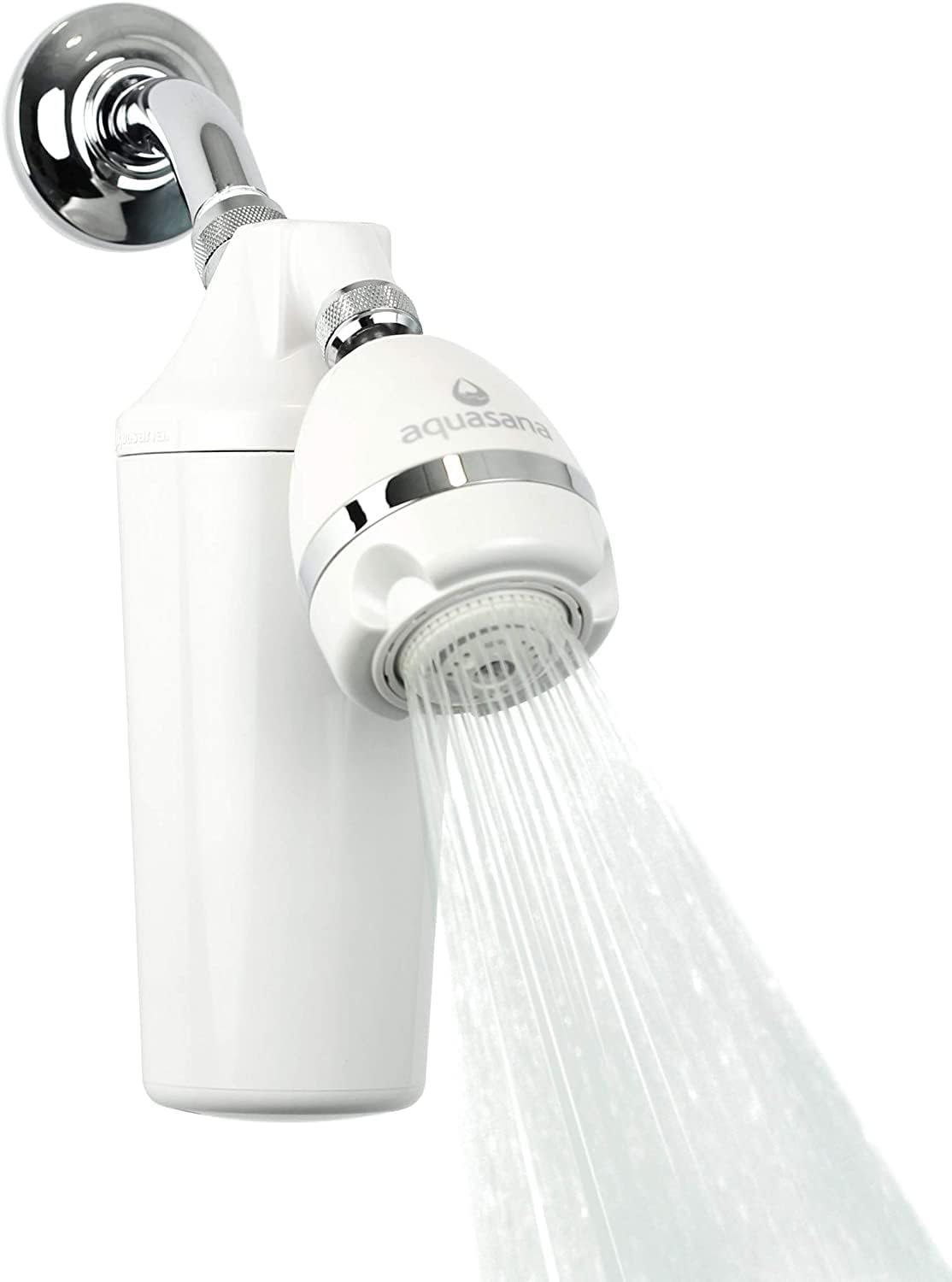 Aquasana Shower Water Filter System w/ Adjustable Shower Head - Filters Over 90% Of Chlorine - Carbon & KDF Filtration Media - Soften Skin and Hair from Hard Water - AQ-4100-E - WaterSense Certified