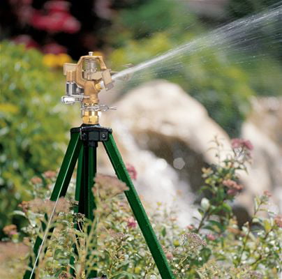 Orbit Heavy Duty Brass Lawn Impact Sprinkler on Tripod Base. Water Yard - 58308N