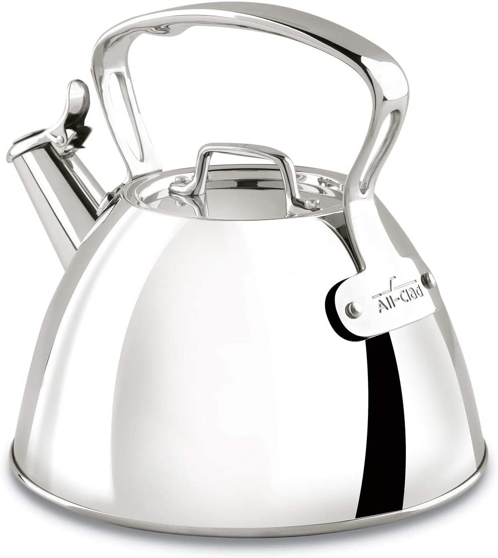 All-Clad Specialty Stainless Steel Tea Kettle 2 Quart Induction Pots and Pans. Cookware