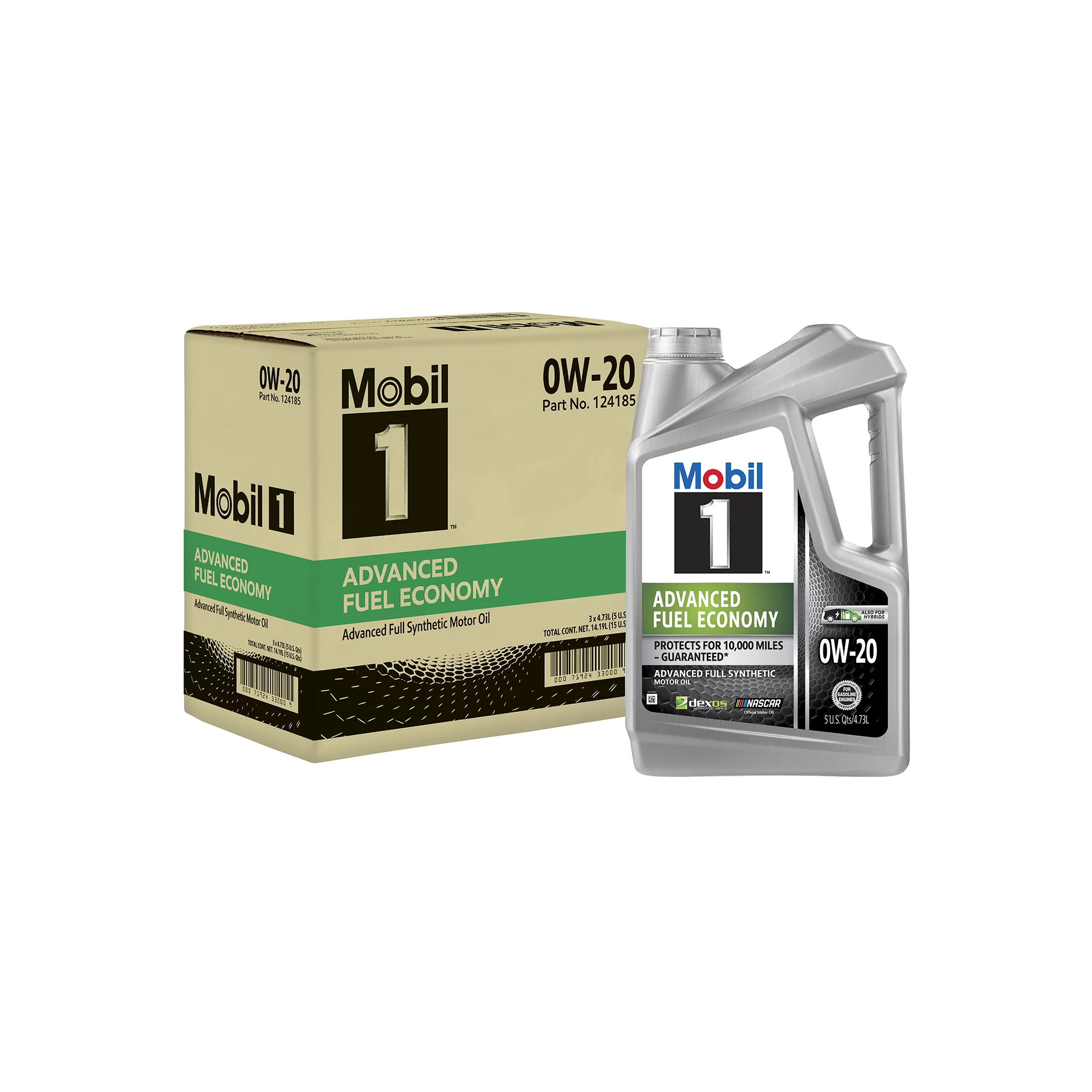 Mobil 1 Advanced Fuel Economy Full Synthetic Motor Oil 0W-20. 5 qt (3 Pack)