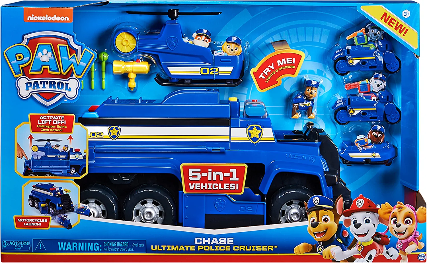PAW Patrol. Chase's 5-in-1 Ultimate Cruiser with Lights and Sounds. for Kids Aged 3 and up