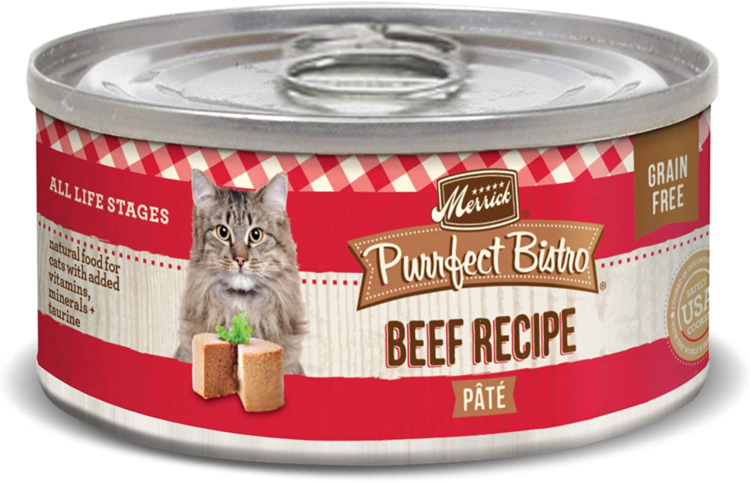 Merrick Purrfect Bistro Grain Free Canned Wet Cat Food - Beef Pate - 3 Ounce (Pack of 24)