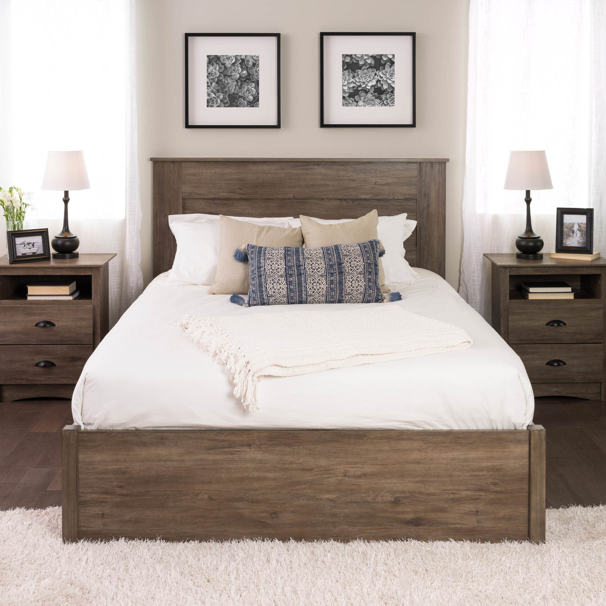 Prepac Select Queen Flat Panel Headboard. Drifted Gray