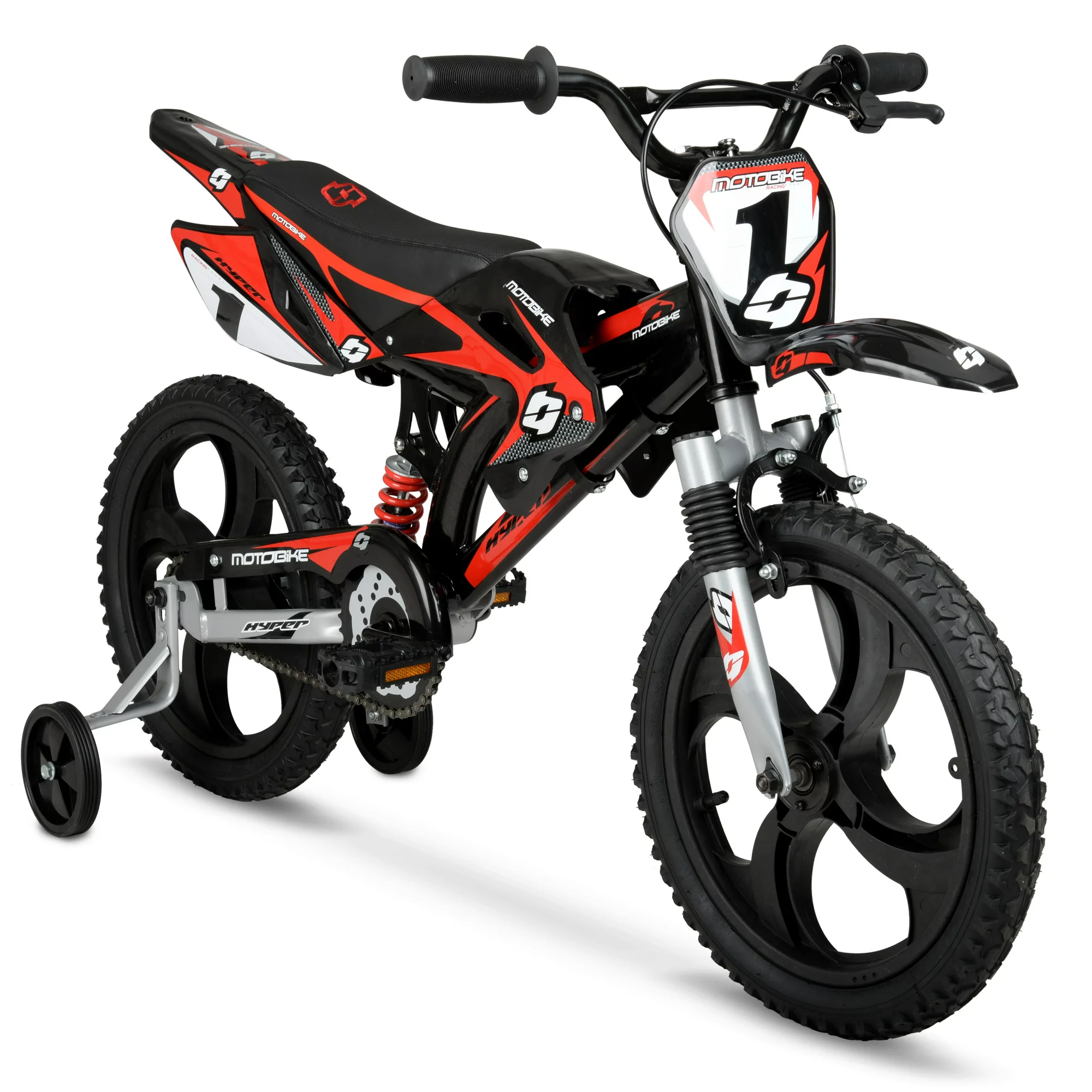 Hyper Bicycles 16in Kids Mag Wheels Motobike. Black/Red