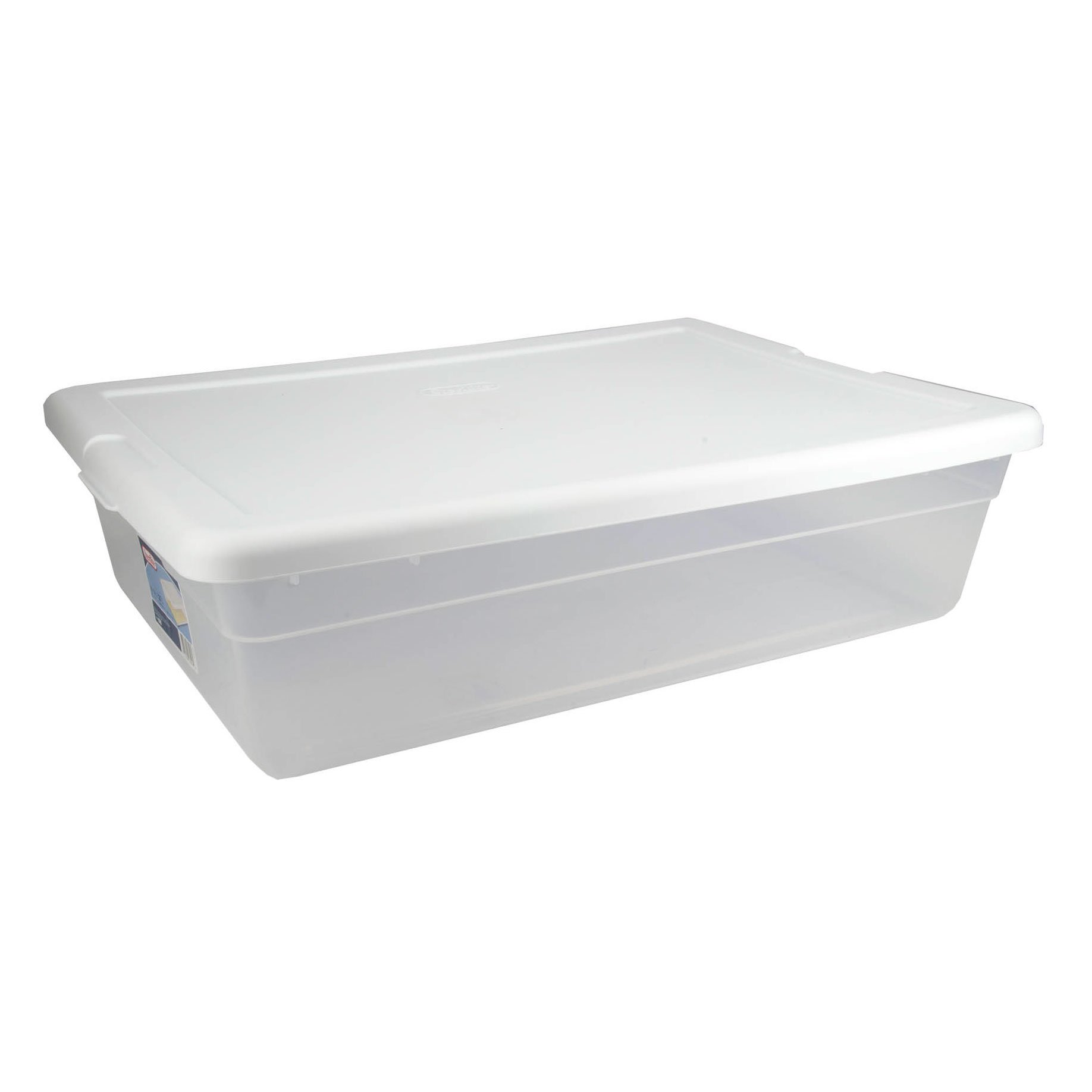 Sterilite 28 Quart Clear Stackable Under Bed Organizer Storage Container (10 Pack)