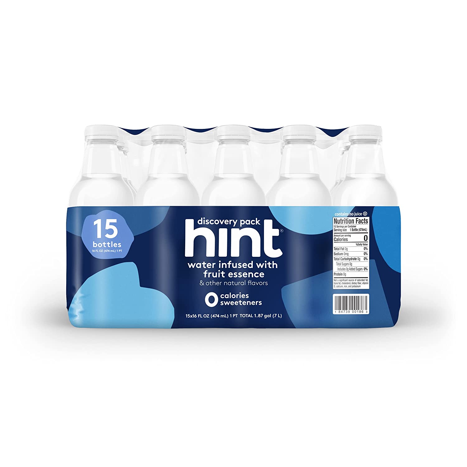 Hint Water Discovery Pack. 15 Bottles up to 15 Different Flavors. Zero Sugar. Zero Sweeteners. Zero Calories