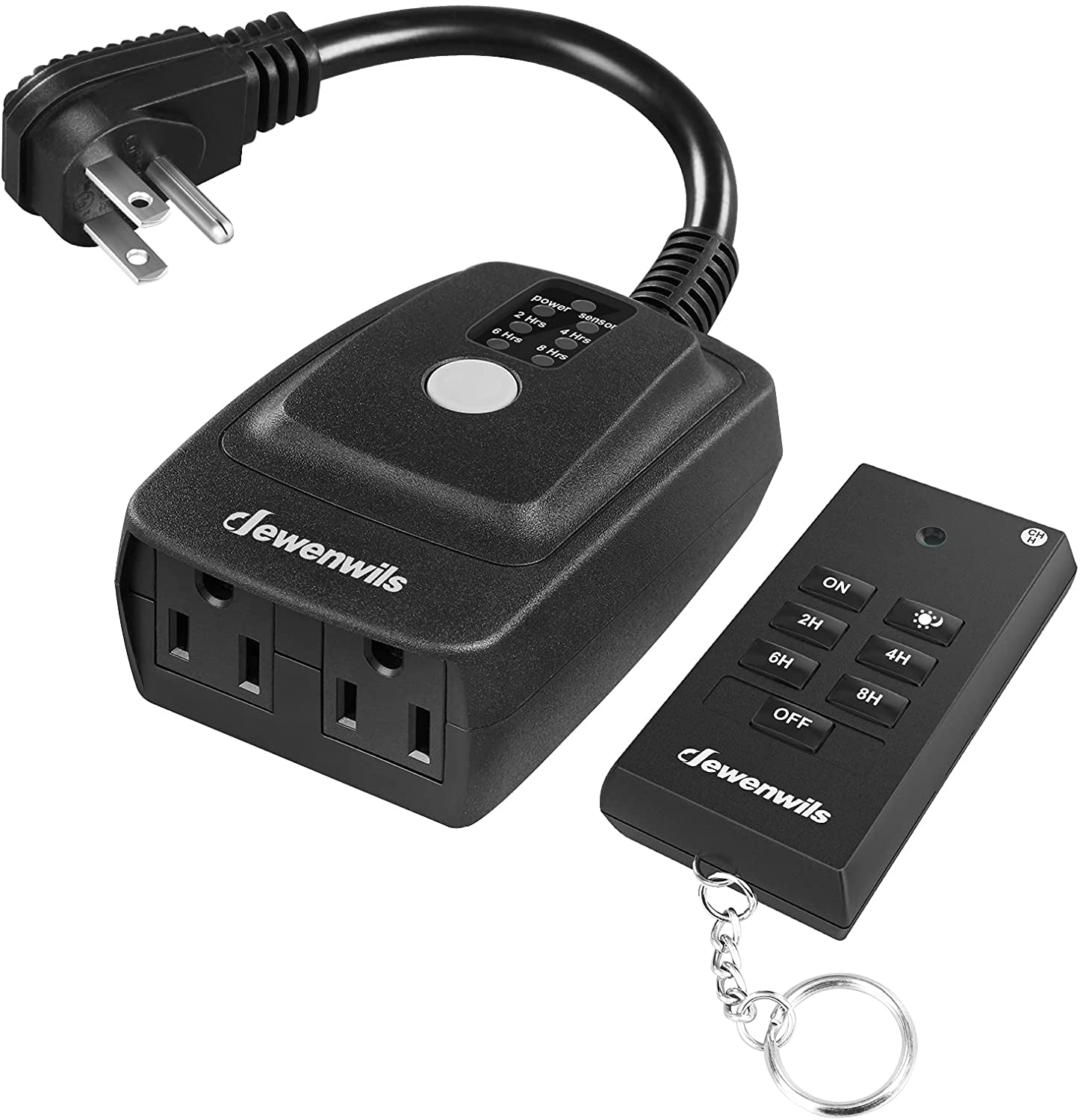 DEWENWILS Outdoor Light Timer Waterproof. Plug in Sensor Outlet Timer Switch. 100 ft