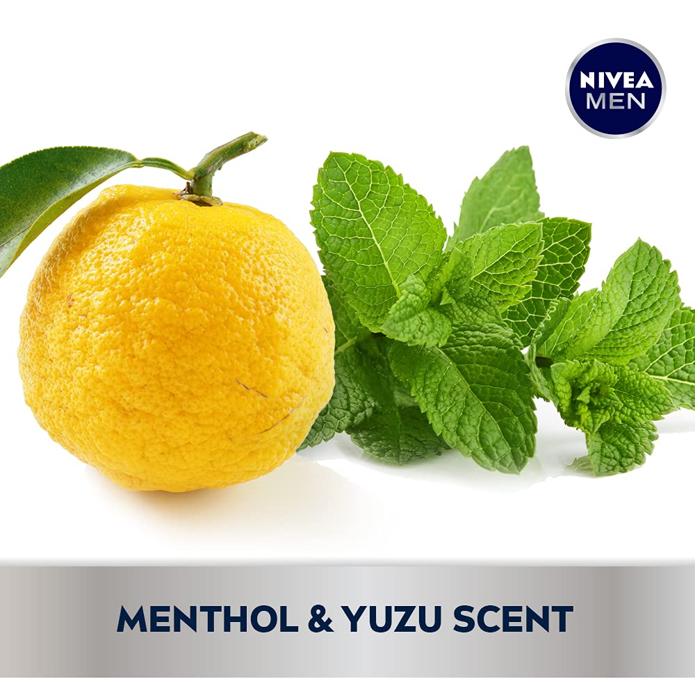 NIVEA MEN Cool Body Wash with Icy Menthol. 3 Pack of 16.9 Fl Oz Bottles