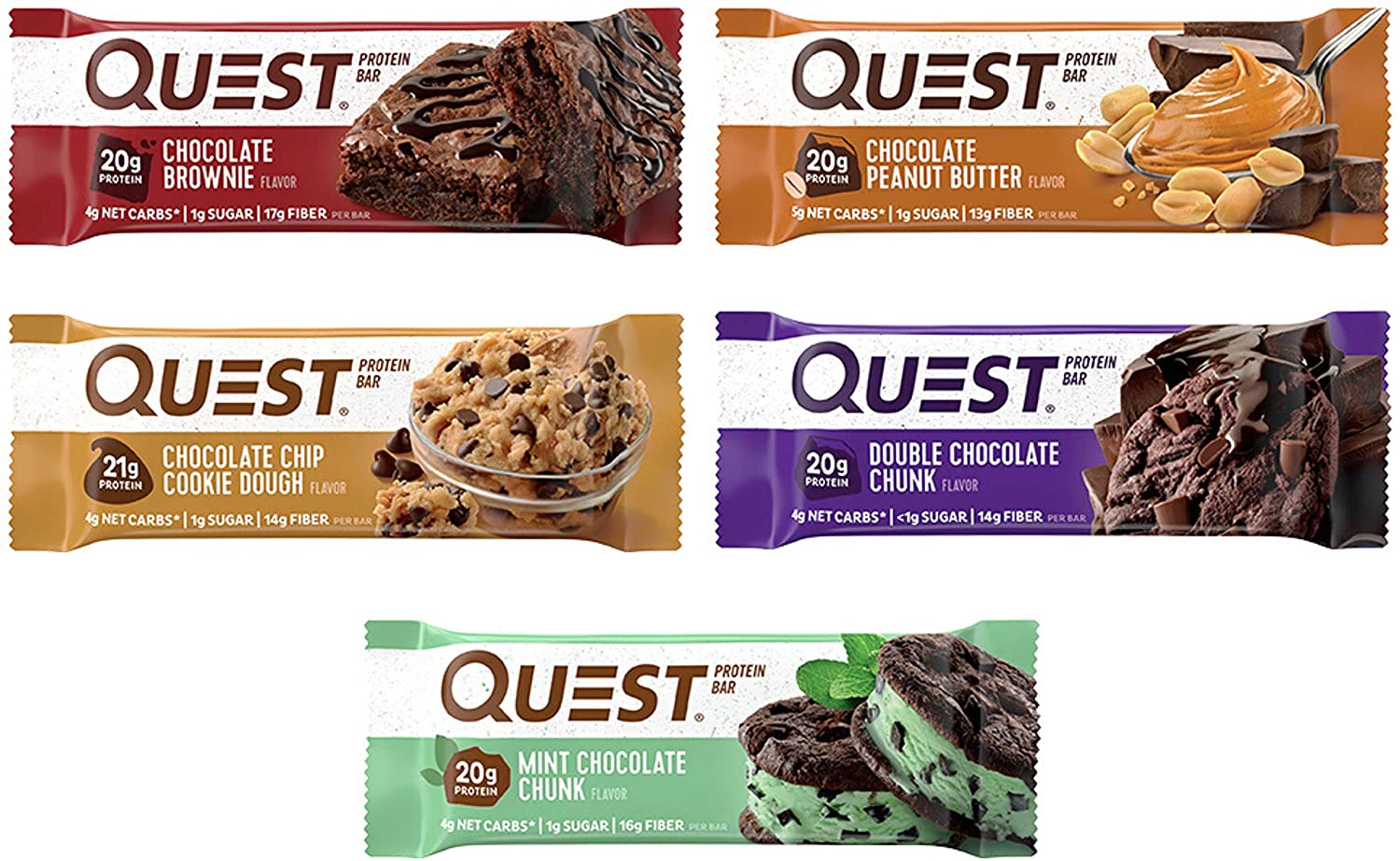 Quest Nutrition- High Protein. Low Carb. Chocolate Lovers Variety Pack. 12 Count