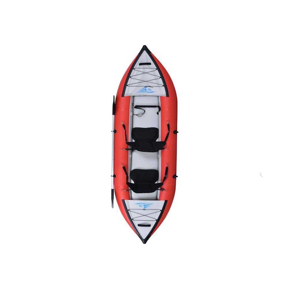 Unbranded BYY720-9 Portable Inflatable Foldable Fishing Touring Kayak Set with Paddle and Air Pump Deluxe Extended Version