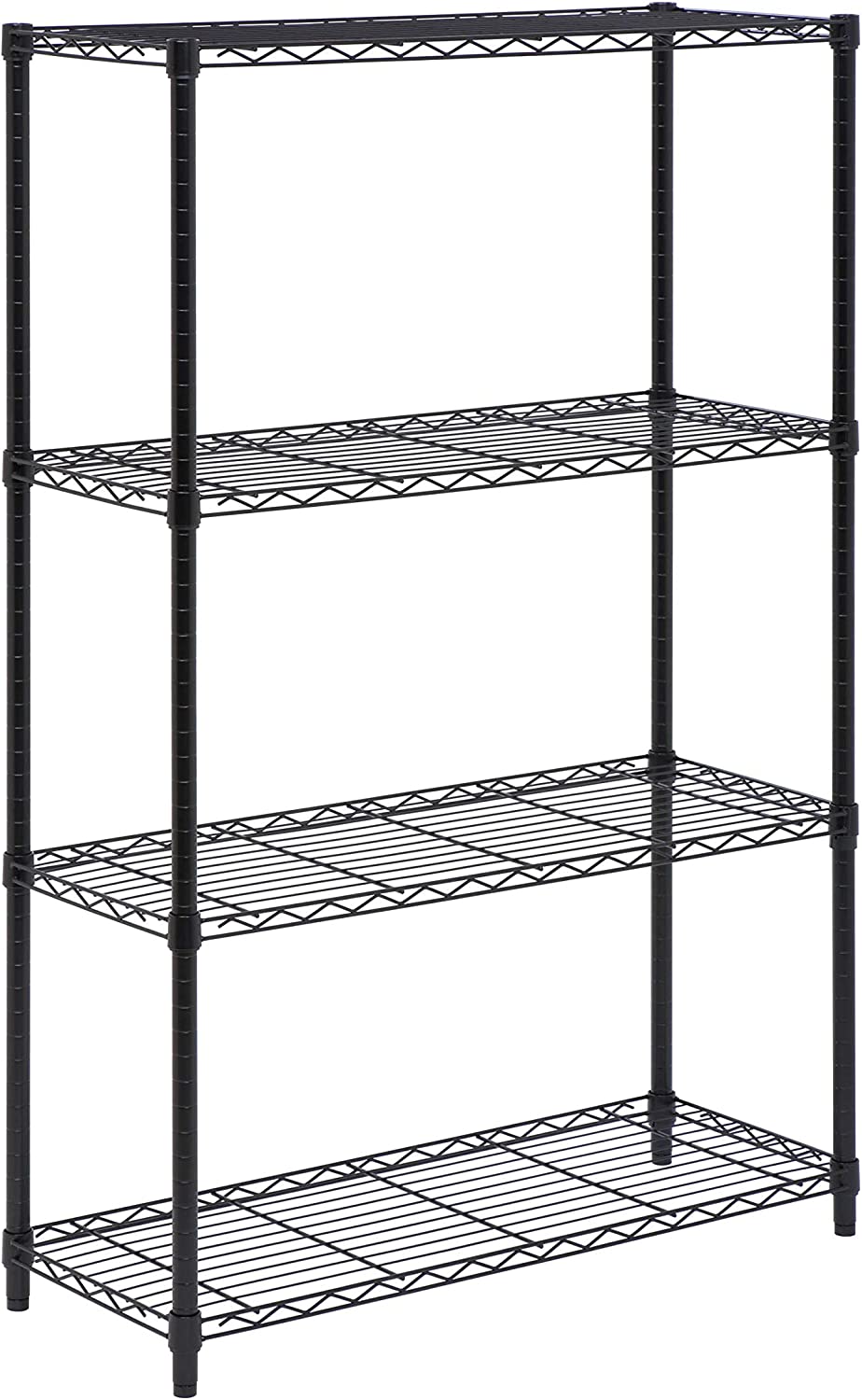 Honey-Can-Do SHF-01908 Adjustable Storage Shelving Unit. 250-Pounds Per Shelf. Black. 4-Tier. 36Lx14Wx54H