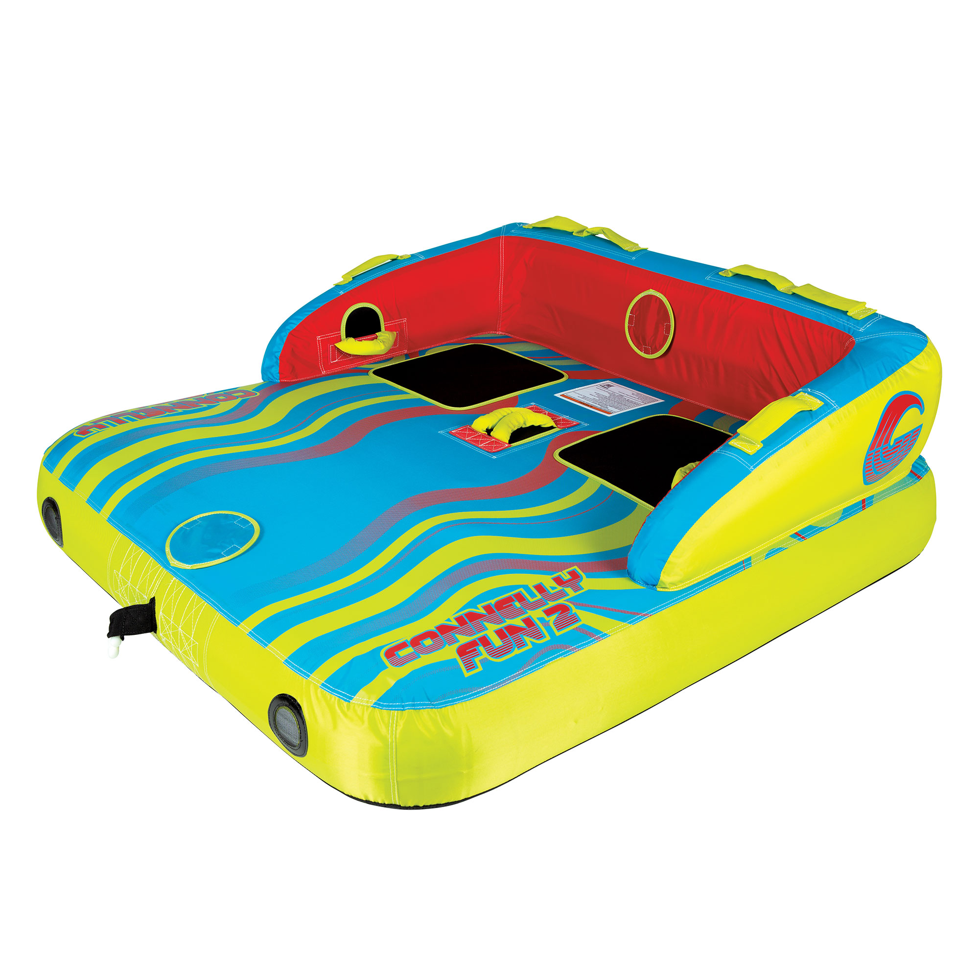 Connelly Fun 2 Person Inflatable 2 Way Towable Water Inner Tube. Multicolor