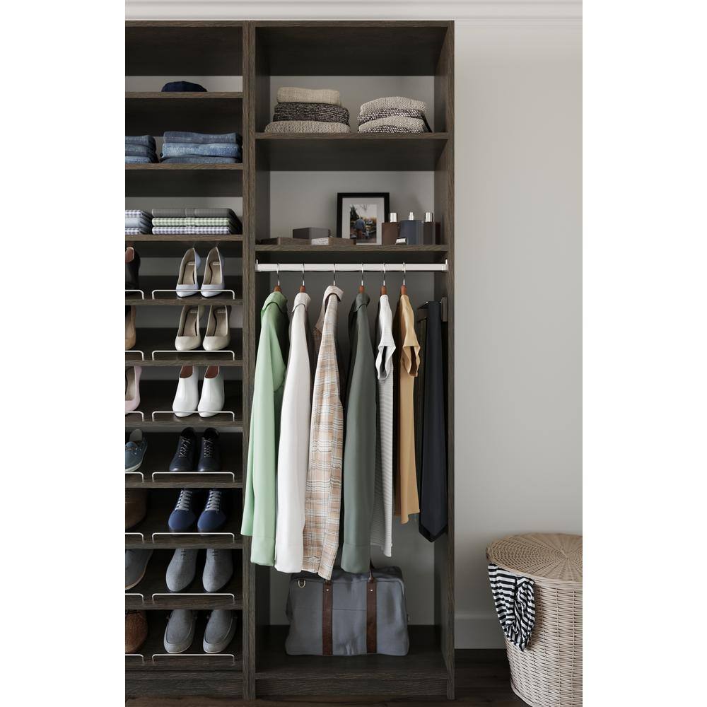SimplyNeu SNT2-SK 14 in. W D x 25.375 in. W x 84 in. H Bistro Medium Hanging Tower Wood Closet System