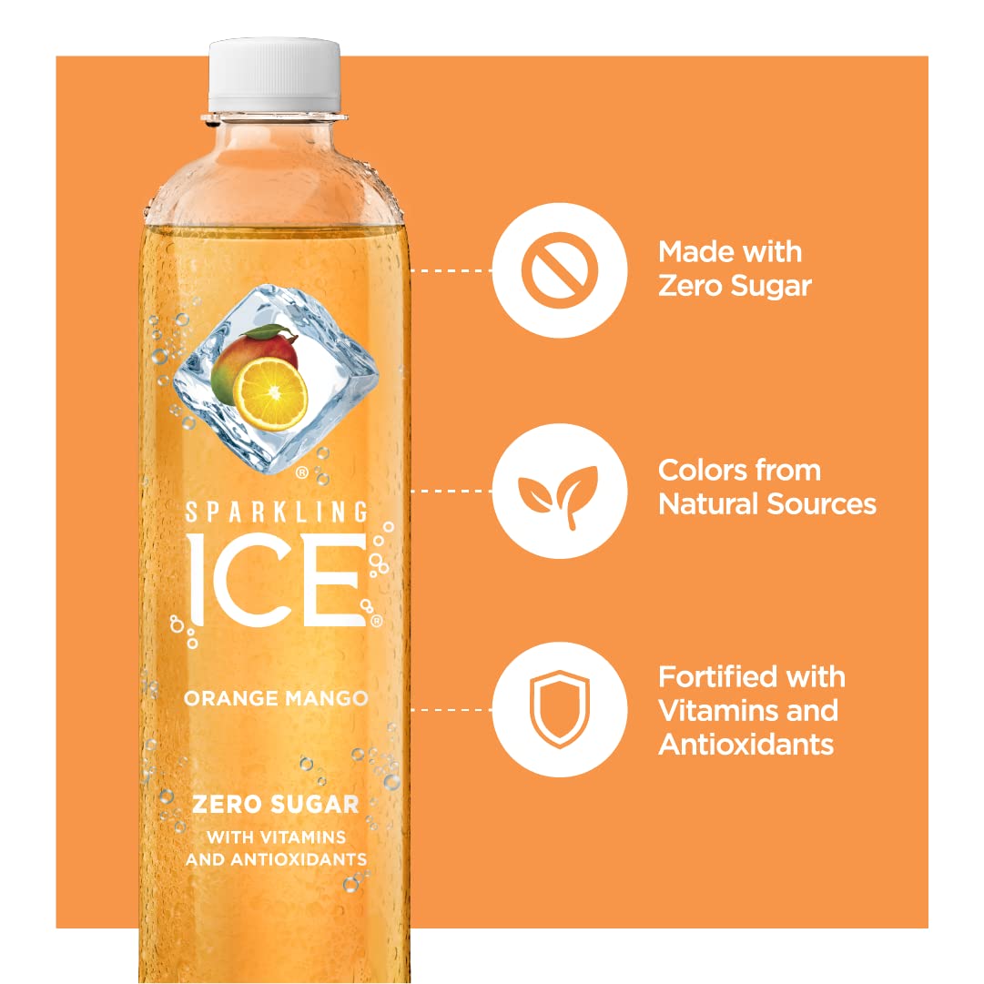 Sparkling Ice. Orange Mango Sparkling Water. Zero Sugar Flavored Water 17 fl oz