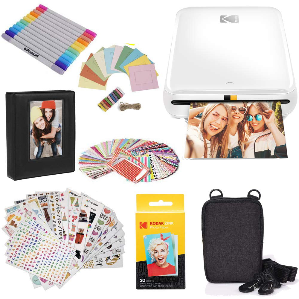 Kodak Step Mobile Instant Photo Printer Starter Bundle(White) for Ios & Android