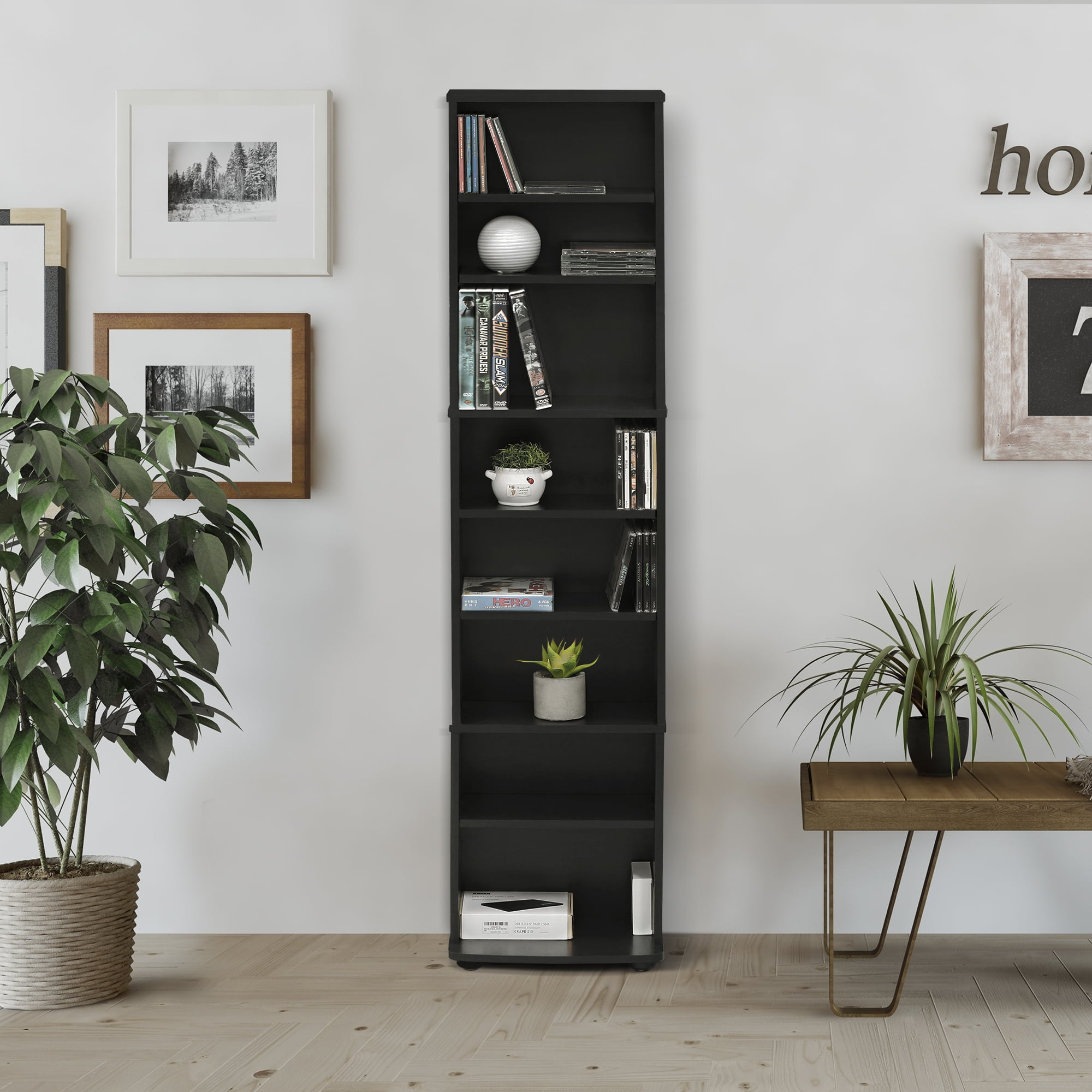 Furinno JAYA Space Saving Multimedia Storage Tower. Espresso