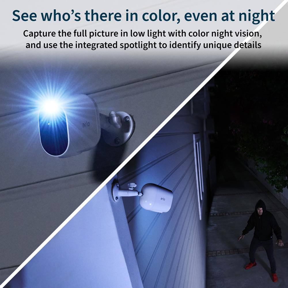 Arlo VMC2030-100NAS Essential Spotlight Camera- Wireless Security. 1080p Video. Color Night Vision. 2-Way Audio. 1 Pack. White