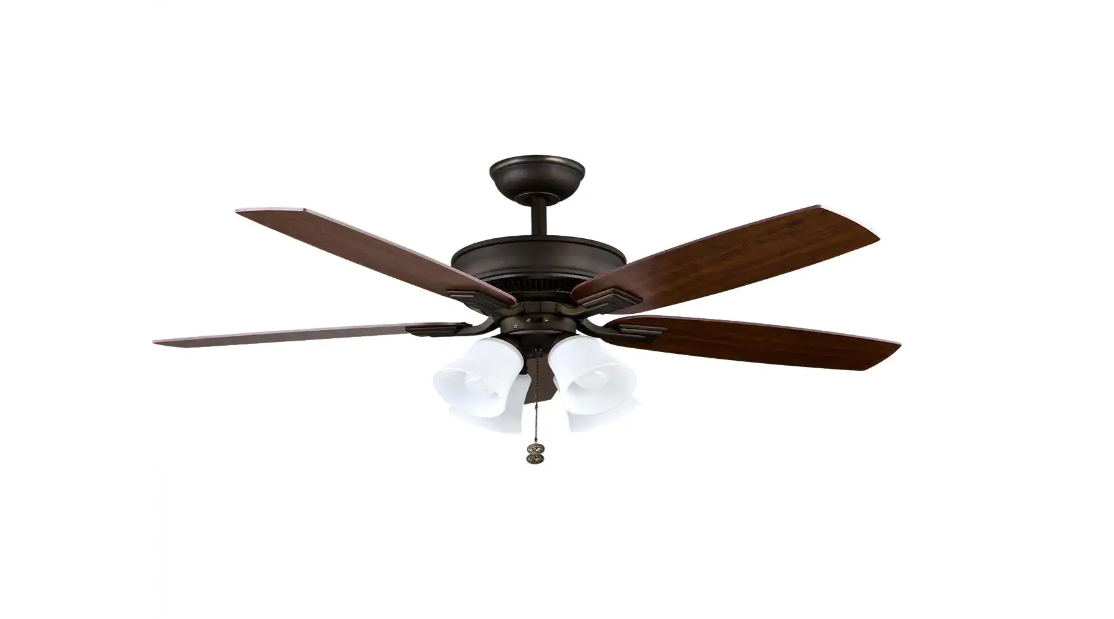 Hampton Bay 57231 Devron 52 in. LED Indoor Oil-Rubbed Bronze Ceiling Fan with Light Kit