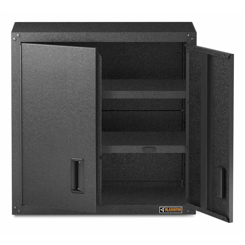 Gladiator GAWG28FDESG Steel 1-Shelf Wall Mounted Garage Cabinet in Hammered White (28 in W x 28 in H x 12 in D)