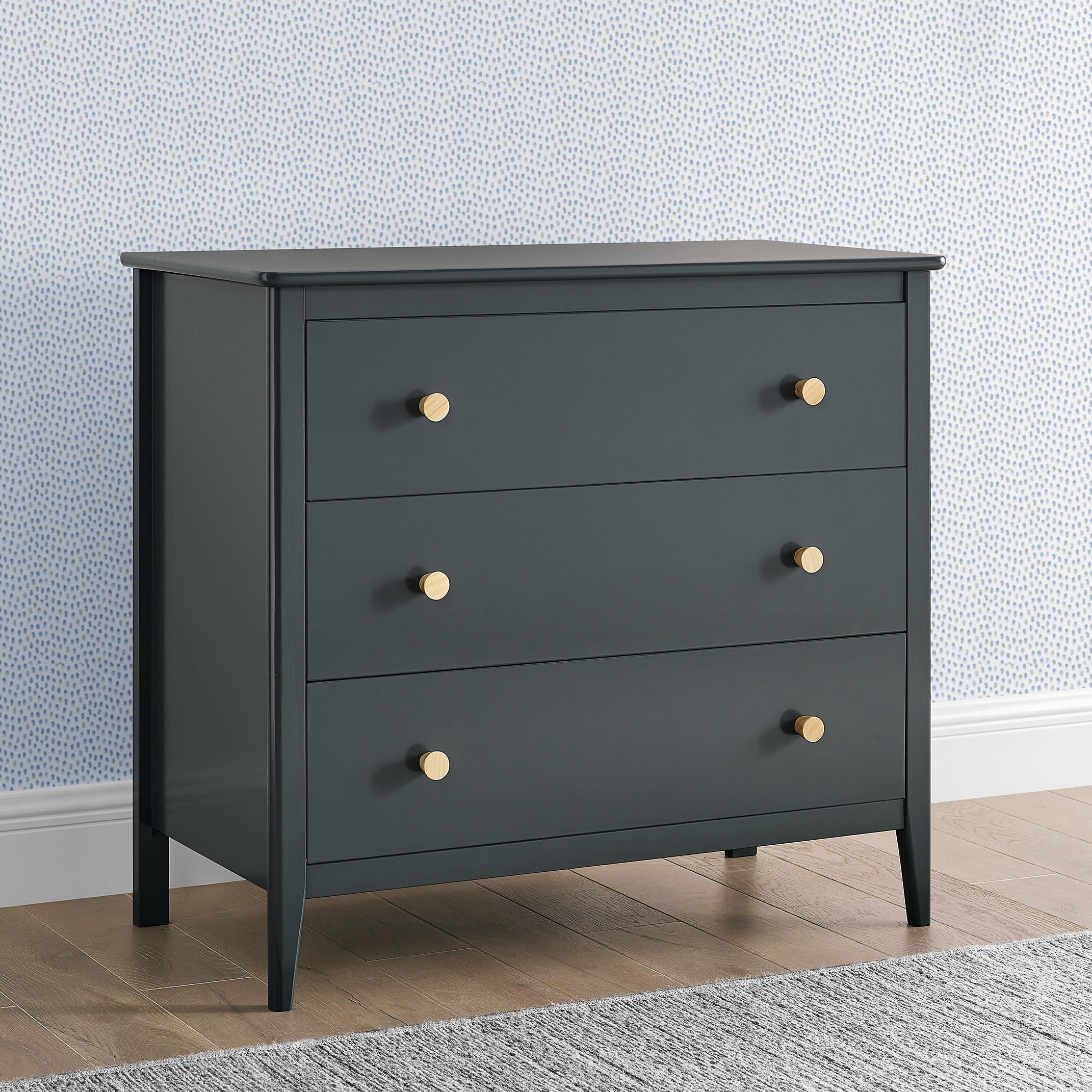 Delta Children Casey 3 Drawer Dresser. Charcoal Grey/Natural