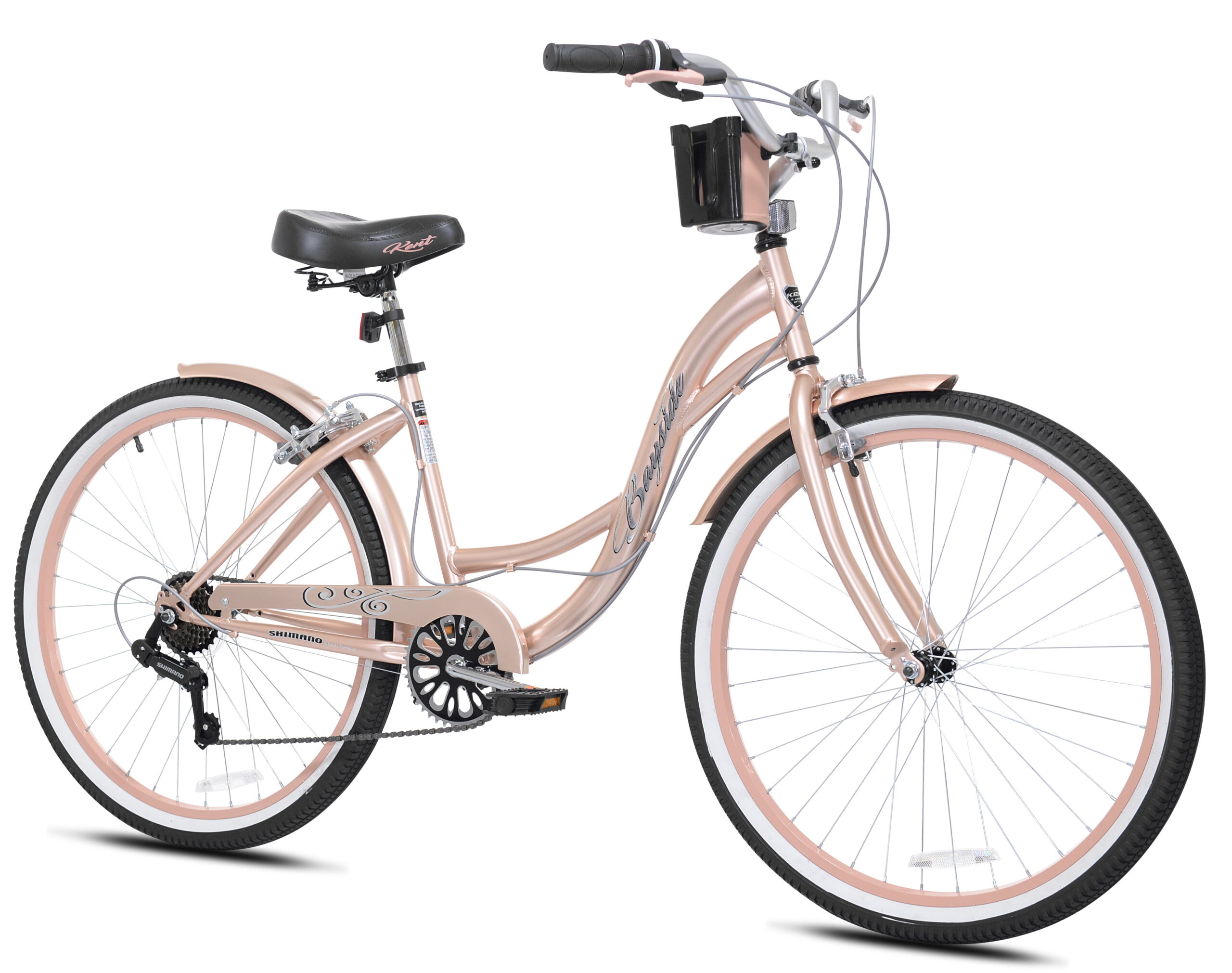 Kent 26 In. Bayside Women-s Cruiser Bike. Rose Gold
