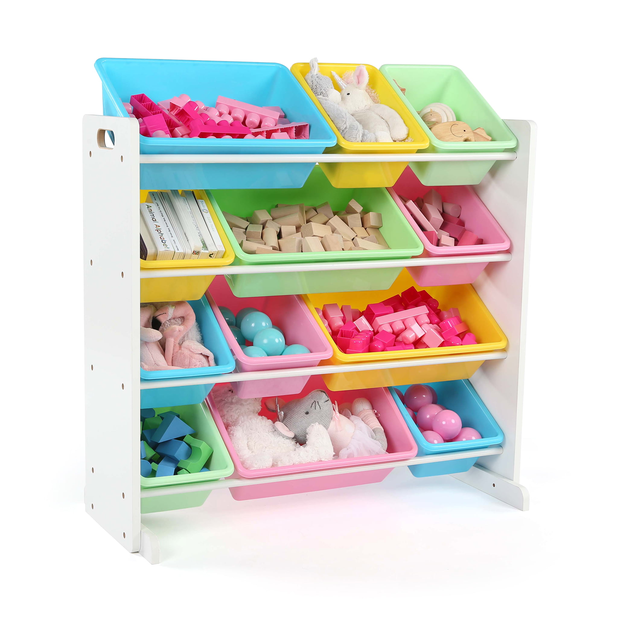 Tot Tutors Pastel Kids Toy Storage Organizer with 12 Bins