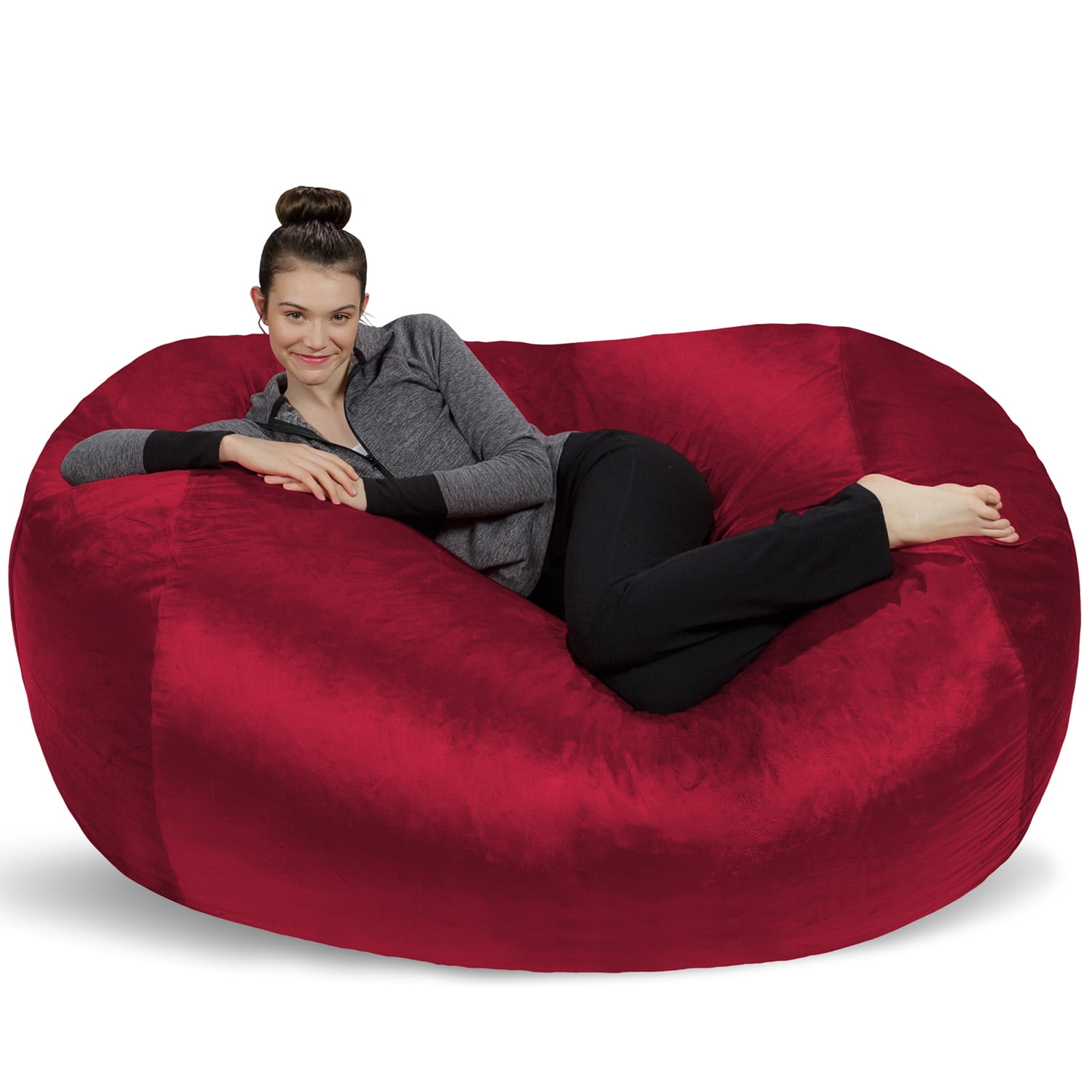 Sofa Sack Bean Bag Chair. Memory Foam with Microsuede Cover. Kids. Adults. 6 ft. Cinnabar