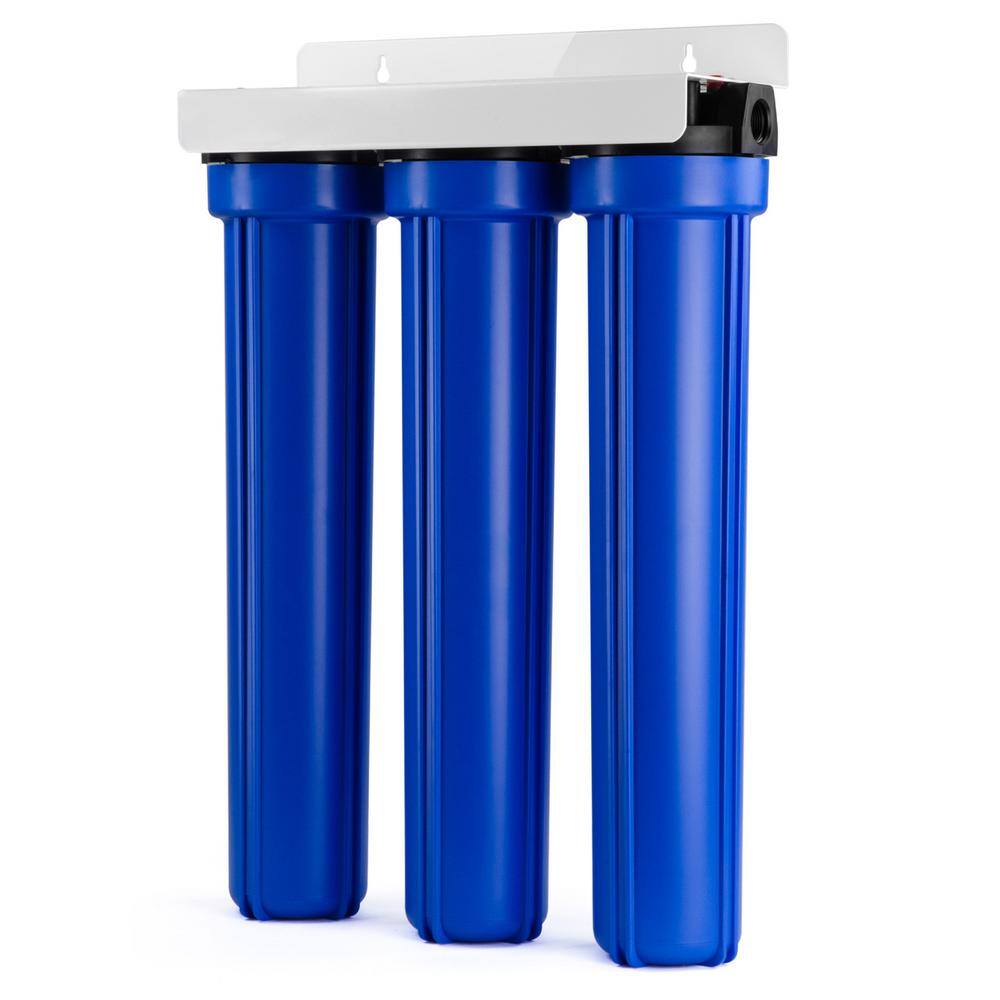 ISPRING WCB32-O 3-Stage Whole House Water Filtration System w/ 20 in. x 2.5 in. Oversized Fine Sediment and Carbon Block Filters