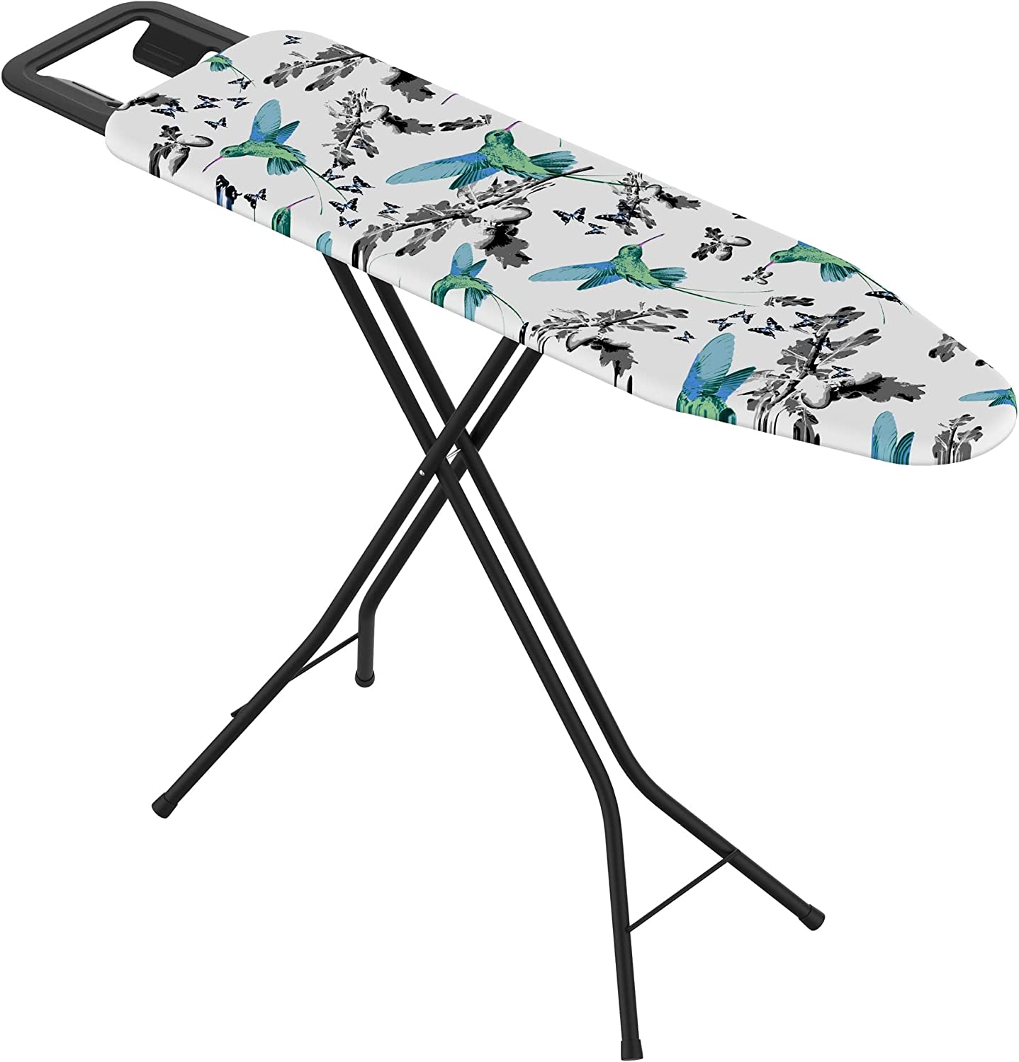 Bartnelli Ironing Board Made in Europe | Iron Board with 4 Layered Cover & Pad. Height Adjustable up to 36″ Features A Safety Iron Rest. 4 Steel Legs. for Home Laundry Room or Dorm Use (43×14)