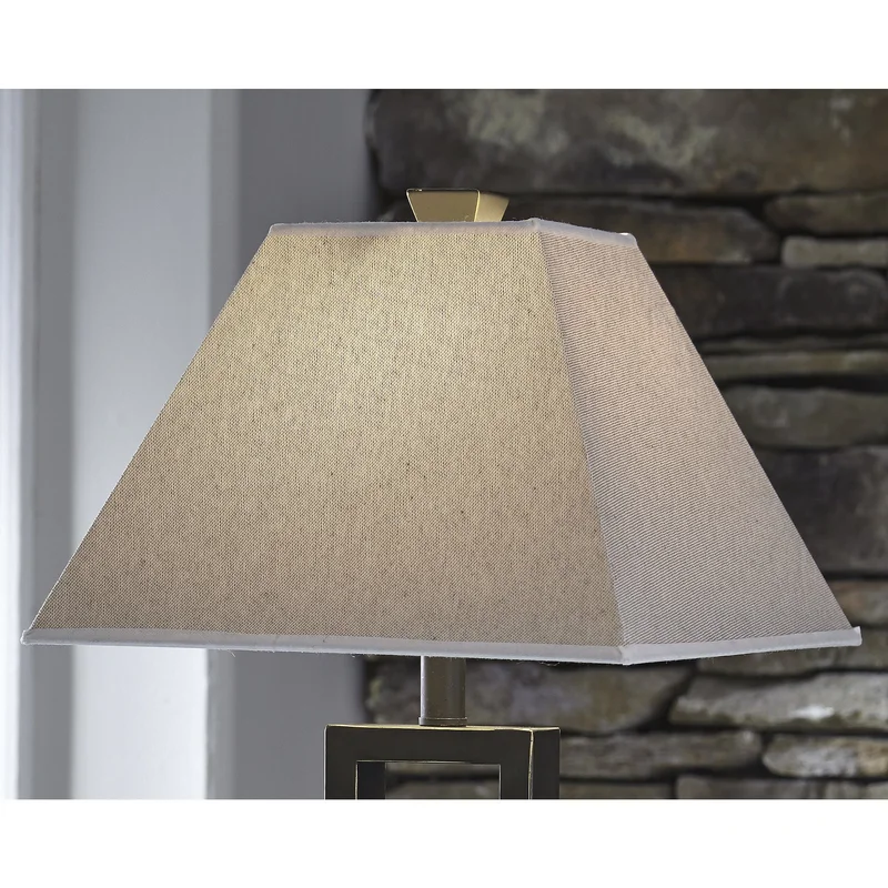 Signature Design by Ashley Deidra Modern 27.75″ Metal Table Lamp. 2 Count. Black Finish