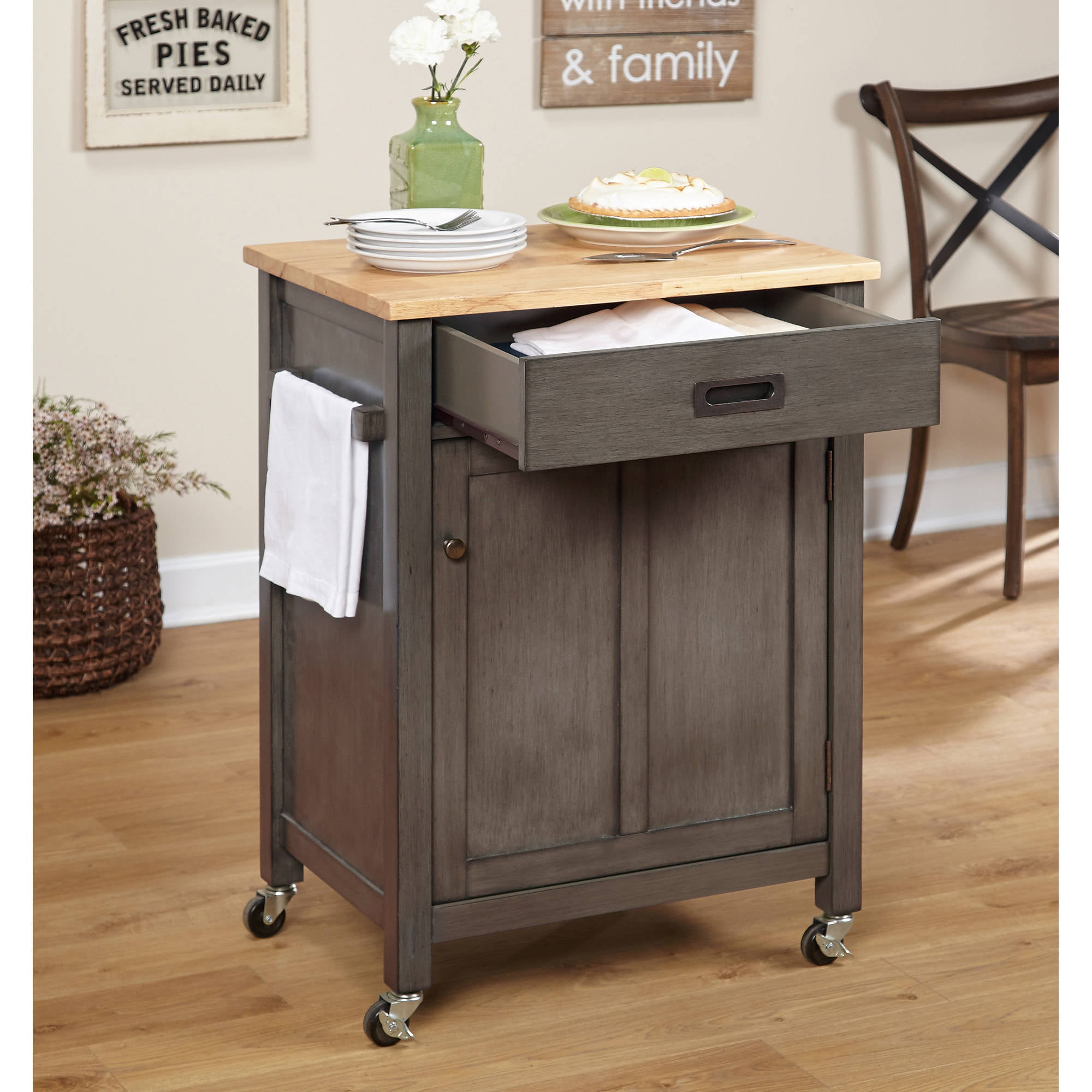 TMS Jacksonville Kitchen Cart. Weathered Gray