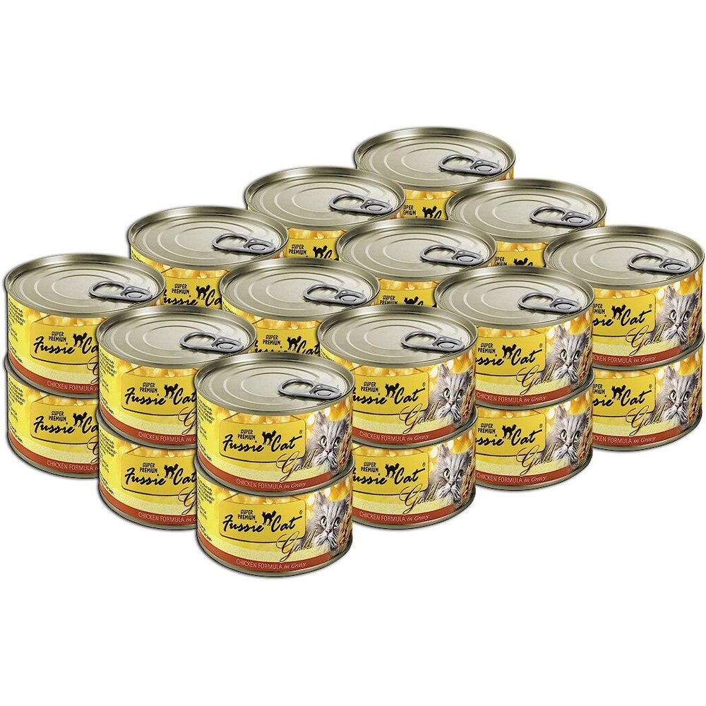Fussie Cat Super Premium Chicken Formula in Gravy Grain-Free Canned Cat Food -  5.5-oz can. case of 24