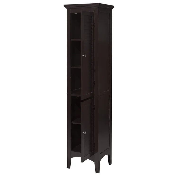 Red Barrel Studio Free-Standing Linen Cabinet with Storage. Dark Espresso